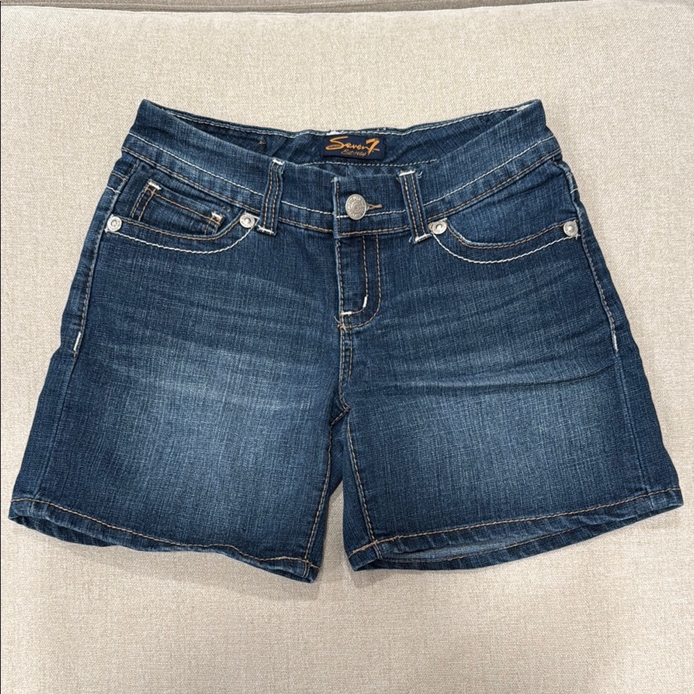 Seven7 Women's Dark Blue Jean Shorts